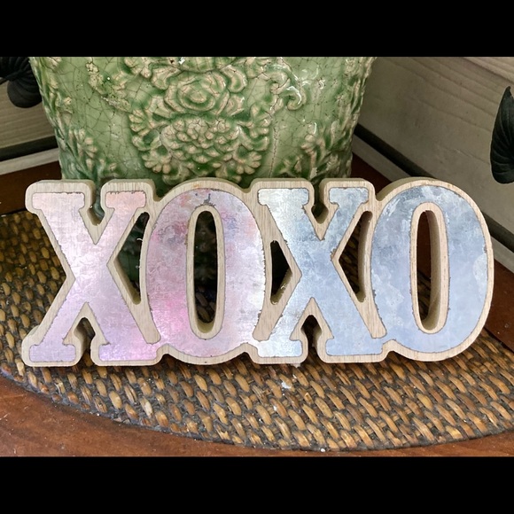 NWT Distressed Farmhouse Galvanized Metal Primitive Sentiment Decor “XOXO” Chic - Picture 3 of 5